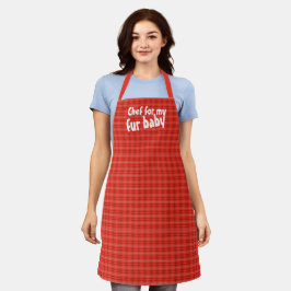 Koch für mein Pelzkind" Custom Red Kariert Schürze