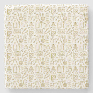 Koch-Geschenk   Glück ist der Geschmack des Lebens Steinuntersetzer