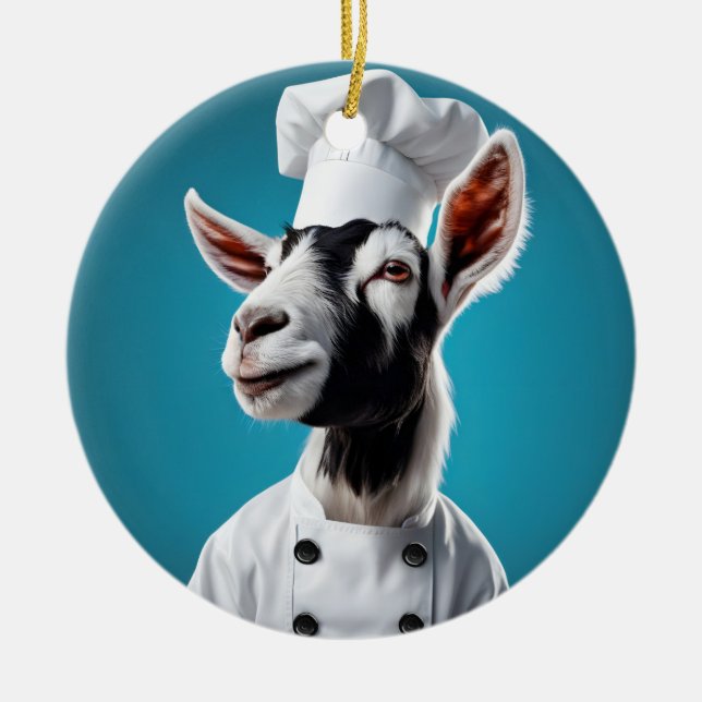 Koch Goat Keramik Ornament (Vorne)