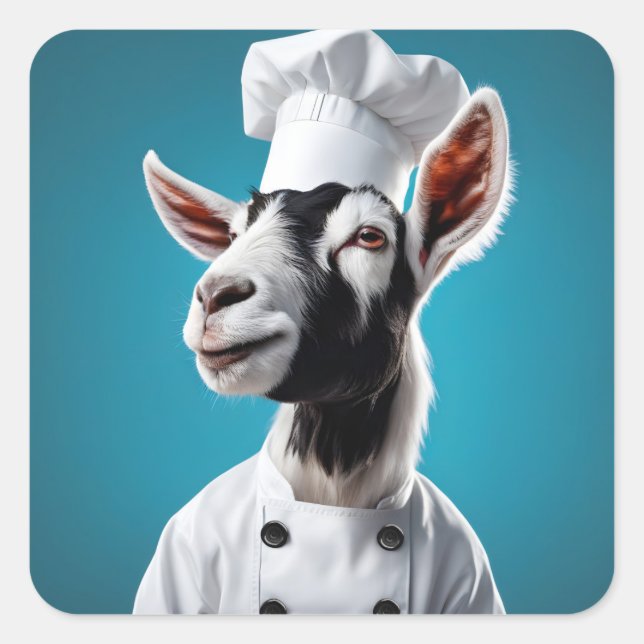 Koch Goat Quadratischer Aufkleber (Vorderseite)