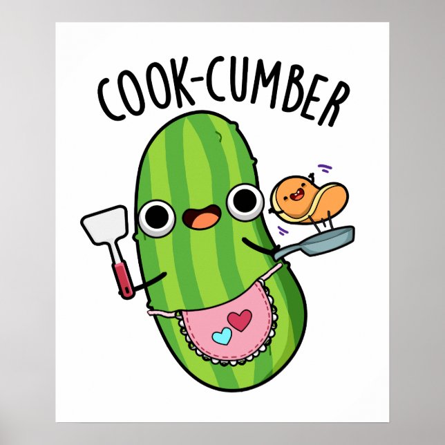 Koch-Gurke Funny Cucumber Pun Poster (Vorne)