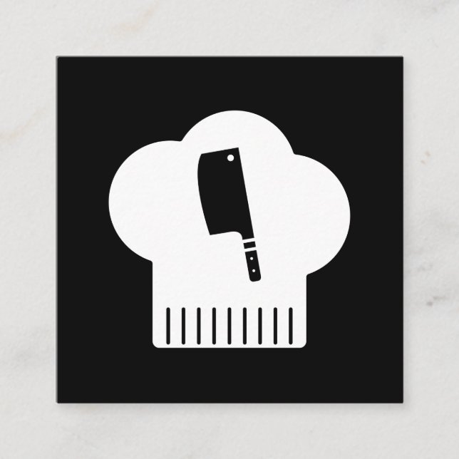 Koch Hat Butcher Knife Quadratische Visitenkarte (Vorderseite)