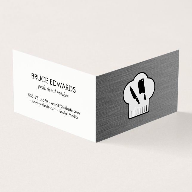 Koch Hat Butcher Knife Visitenkarten (Vorderseite)