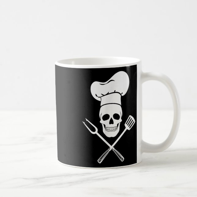 Koch Hat Cook Skull Kitchen Grillen Barbecue Tools Kaffeetasse (Rechts)