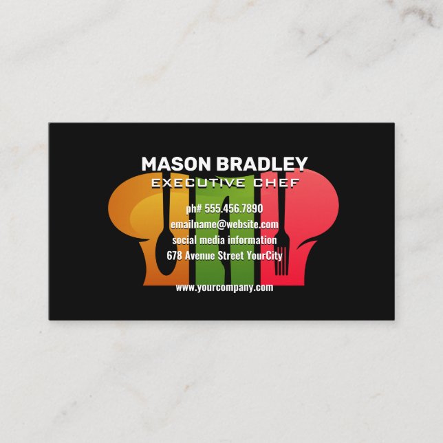 Koch-Hat-Silverware-Logo Visitenkarte (Vorderseite)