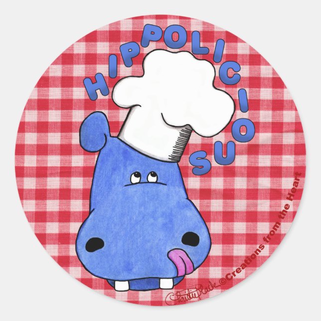 Koch Hippo - Hippolicious Runder Aufkleber (Vorderseite)