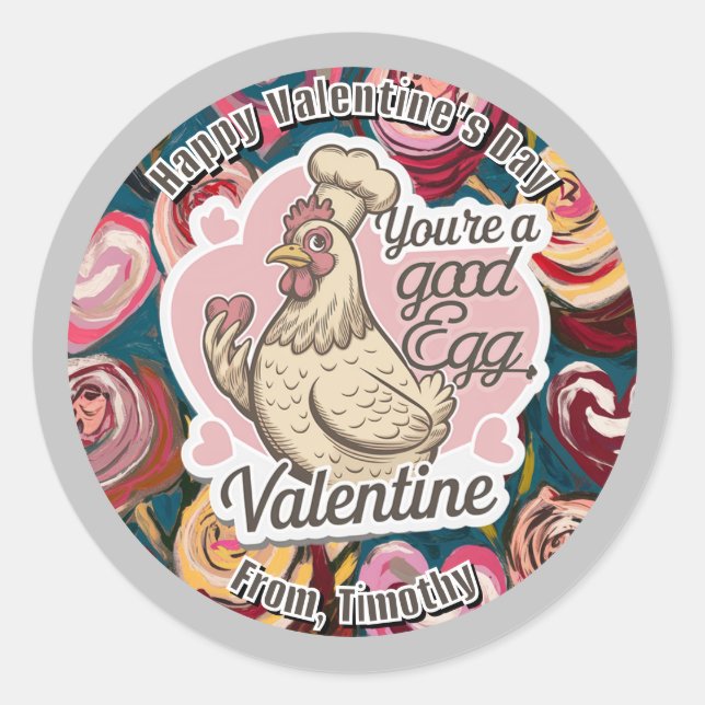 Koch Hühnerwalzsticker Runder Aufkleber (Vorderseite)