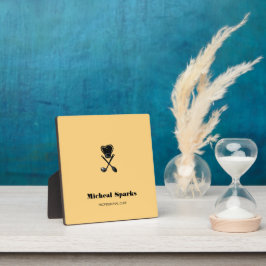 Koch Hut und Löffel Beige Silhouette Fotoplatte