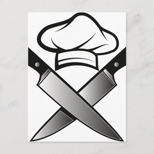 Koch Hut und Messer Postkarte (Vorderseite)