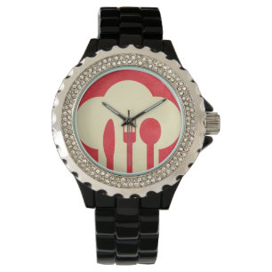 Koch-Hut und -Zugänge auf Red Armbanduhr