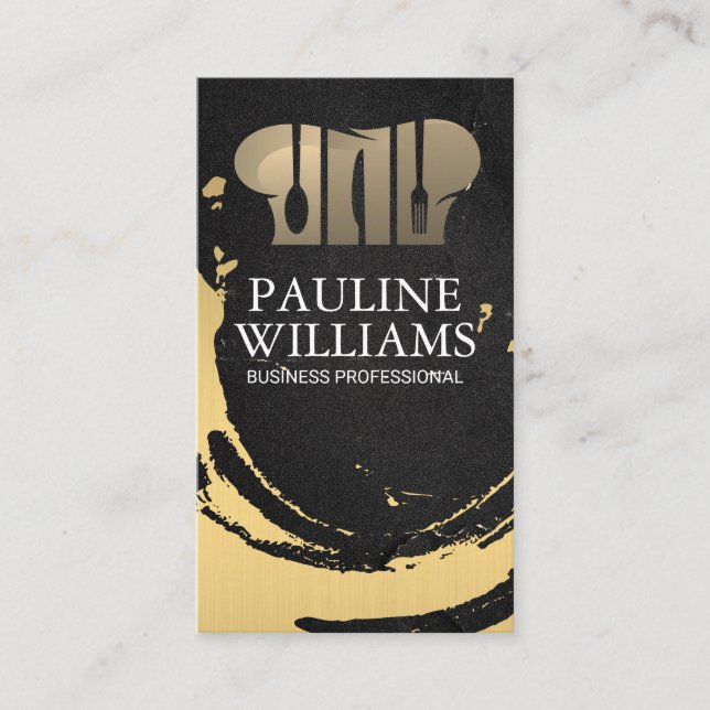 Koch-Hutlogo | Küchengeräte | Kulinarisch Visitenkarte (Vorderseite)