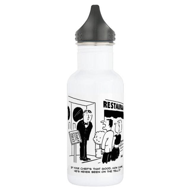 Koch im Restaurant nicht im Cartoon Edelstahlflasche (Links)