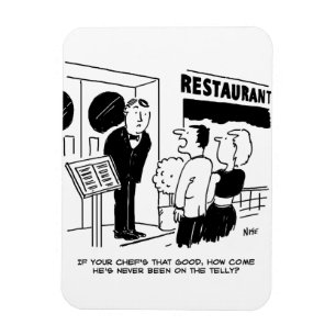 Koch im Restaurant nicht im Cartoon Magnet