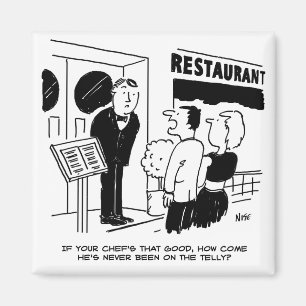 Koch im Restaurant nicht im Cartoon Magnet