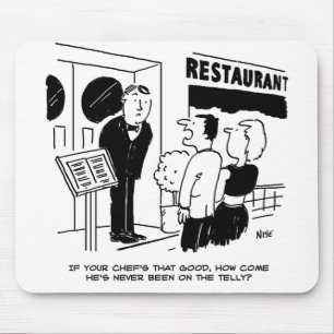 Koch im Restaurant nicht im Cartoon Mousepad