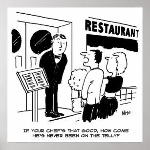 Koch im Restaurant nicht im Cartoon Poster