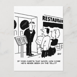 Koch im Restaurant nicht im Cartoon Postkarte