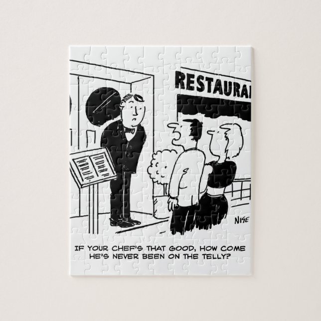 Koch im Restaurant nicht im Cartoon Puzzle (Vertikal)