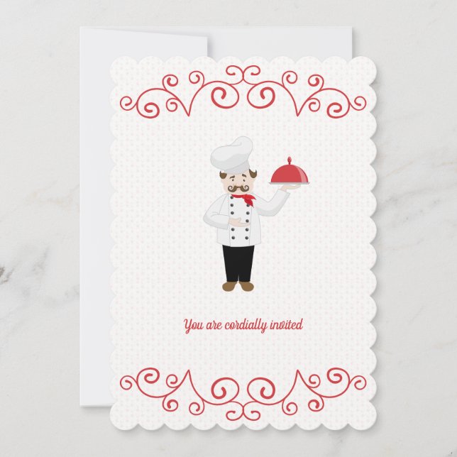 Koch Inspiriert Festessen Scallope Einladung (Vorderseite)