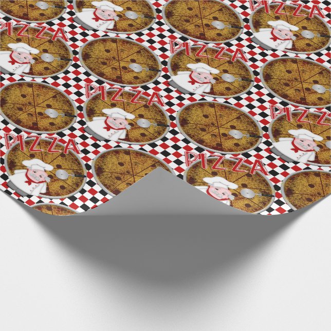 Koch Italiano Pizza, Checkered 01-Gift Wrap Geschenkpapier (Ecke)
