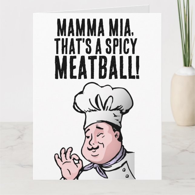 KOCH ITALIENISCHE MEATBALL FUNNY BIRTHDAY Grußkart Karte (Vorderseite)