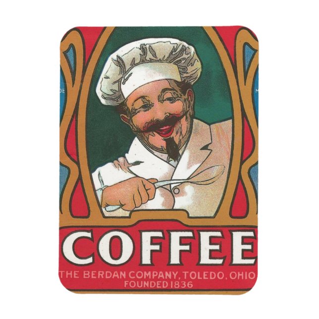 Koch Kaffee Vintage Jugendstil-Küche Magnet (Vertikal)