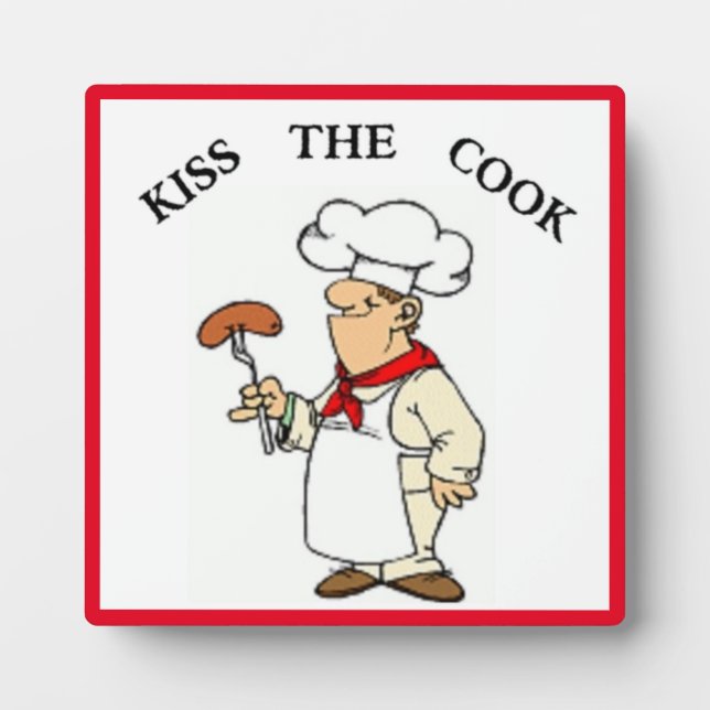 Koch "KISS THE COOK" Fotoplatte (Vorderseite)