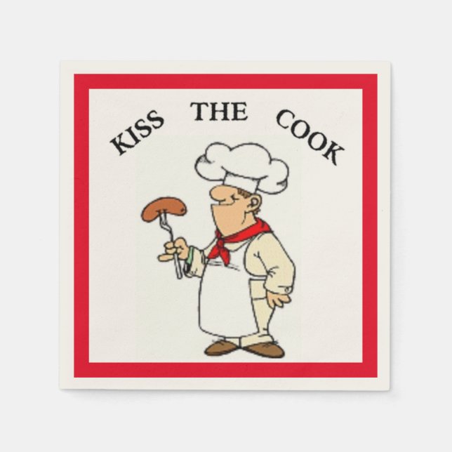 Koch "KISS THE COOK" Serviette (Vorderseite)