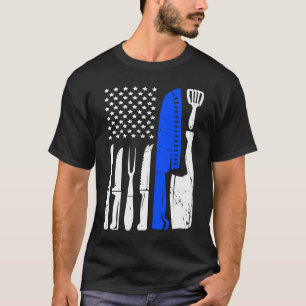 Koch Knife Flag USA Patriotische Kochflagge T-Shirt