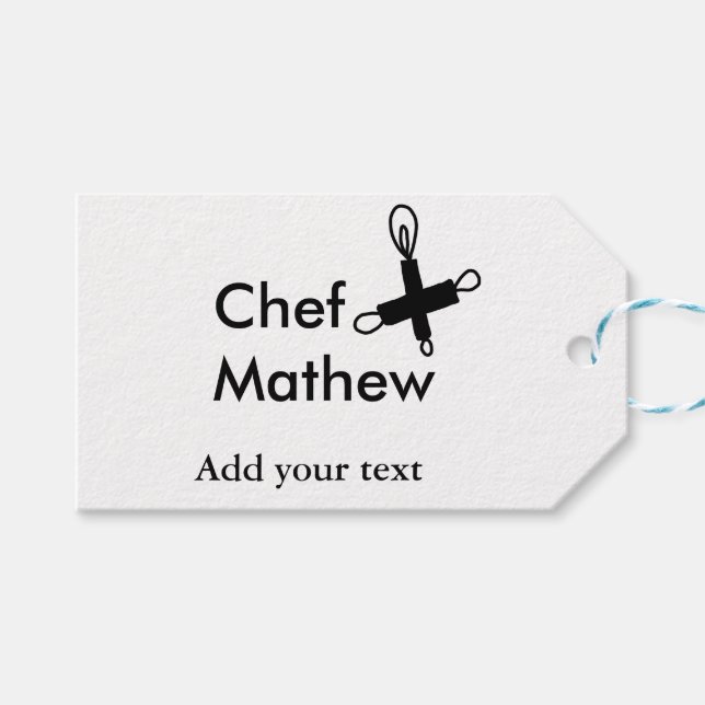 Koch Koch hinzufügen Namen Männer Küche Bäckerei Geschenkanhänger (Vorderseite (Horizontal))