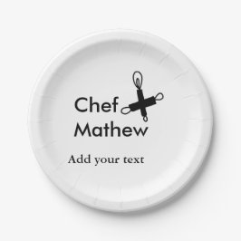 Koch Koch hinzufügen Namen Männer Küche Bäckerei Pappteller