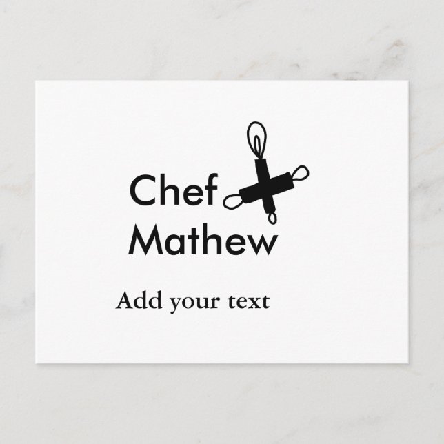 Koch Koch hinzufügen Namen Männer Küche Bäckerei Postkarte (Vorderseite)