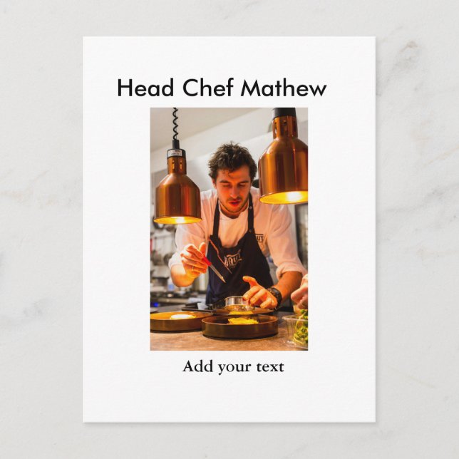 Koch Koch hinzufügen Namen Männer Küche Bäckerei Postkarte (Vorderseite)