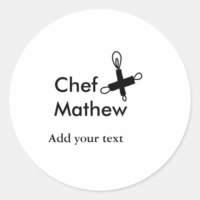 Koch Koch hinzufügen Namen Männer Küche Bäckerei Runder Aufkleber (Vorderseite)