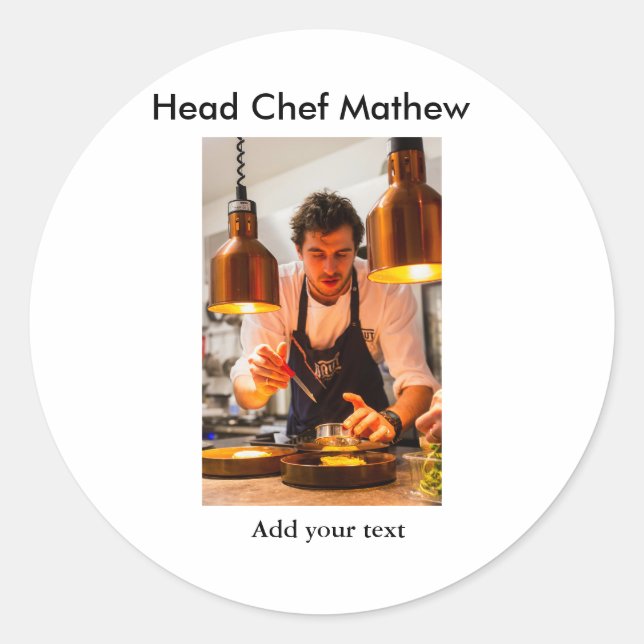 Koch Koch hinzufügen Namen Männer Küche Bäckerei Runder Aufkleber (Vorderseite)