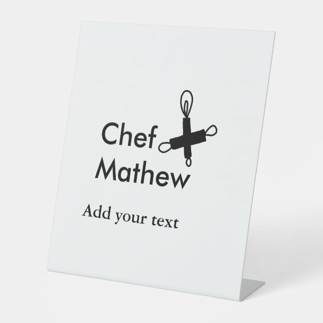 Koch Koch hinzufügen Namen Männer Küche Bäckerei Sockelschild (Vorderseite)