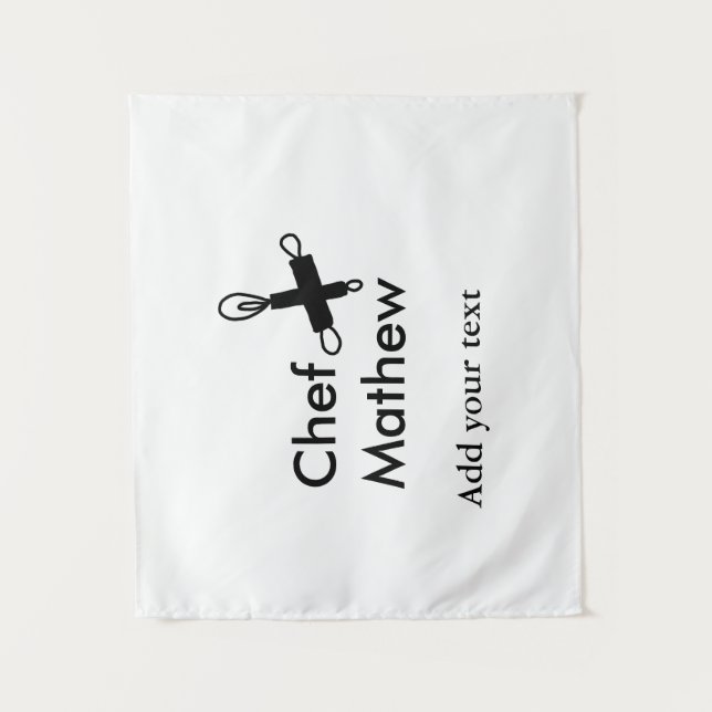 Koch Koch hinzufügen Namen Männer Küche Bäckerei Wandteppich (Vorderseite)