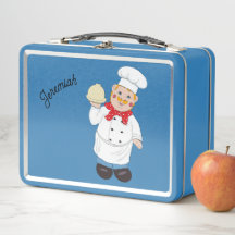 Koch kochen mit servierten Gericht Metal Lunchbox