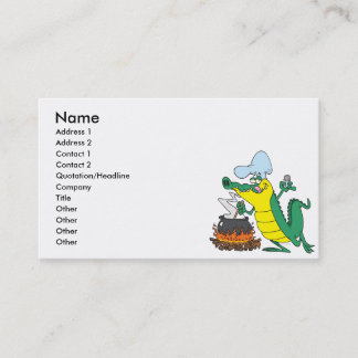 Koch-Kochgerät Alligator Cartoon Visitenkarte