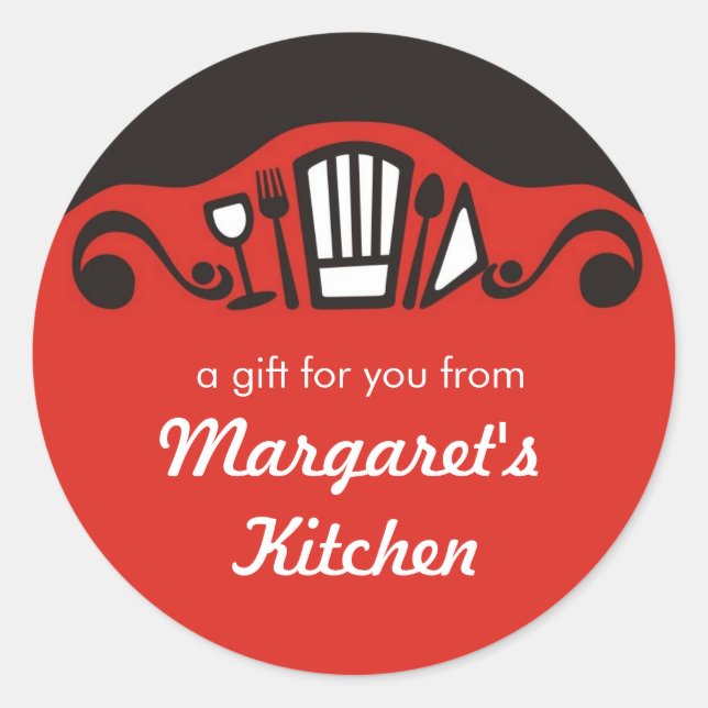 Koch Kochutensilien für Weingeschenke Runder Aufkleber (Vorderseite)