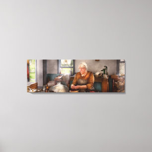 Koch - Küche - Sauerkirschen reinigen Leinwanddruck