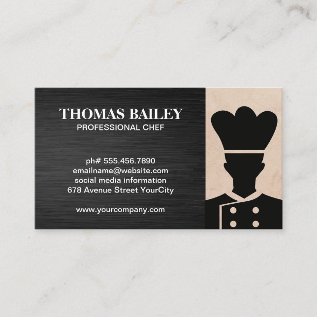 Koch-Logo | Restaurantbesitzer Business Card Visitenkarte (Vorderseite)