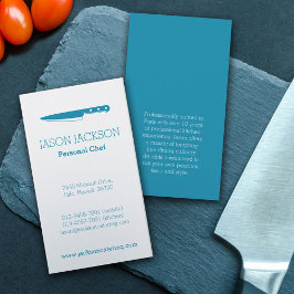 Koch-Messer-Grafik aquamarine Catering-Visitenkart Visitenkarte