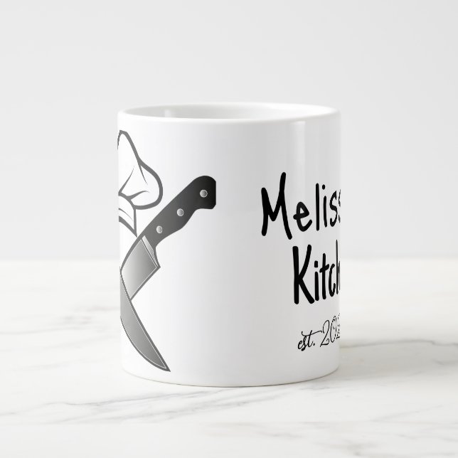 Koch Messfe und Hat Mit Monogramm Kaffee-Tasse Jumbo-Tasse (Vorderseite)
