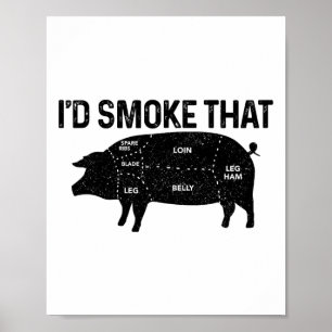 Koch Metzger Grillen, dass ich das Schwein Schwein Poster
