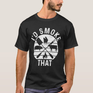 Koch Metzger GRILLEN ich rauchen, dass Schweinefle T-Shirt