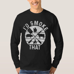 Koch Metzger GRILLEN ich rauchen, dass Schweinefle T-Shirt