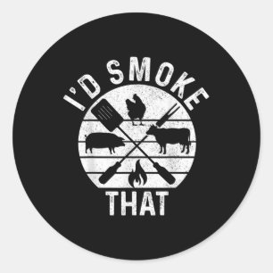 Koch Metzger Grillen Id rauchen, dass Schweineflei Runder Aufkleber