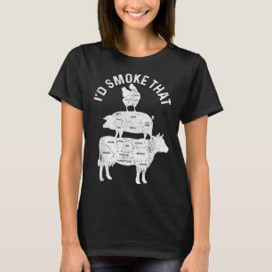 Koch Metzger Grillen Id rauchen, dass Schweineflei T-Shirt