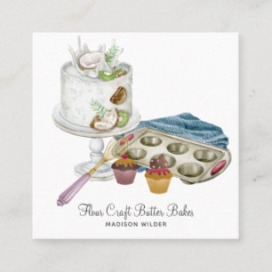 Koch mit Aquarellbäckerteig gebacken Quadratische Visitenkarte